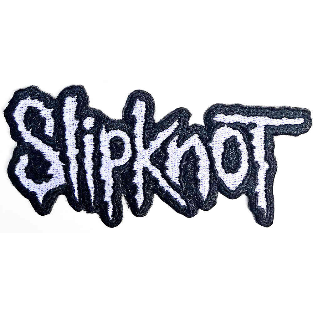 Slipknot - CutOut Logo Black Border Patch - Weiß/Schwarz